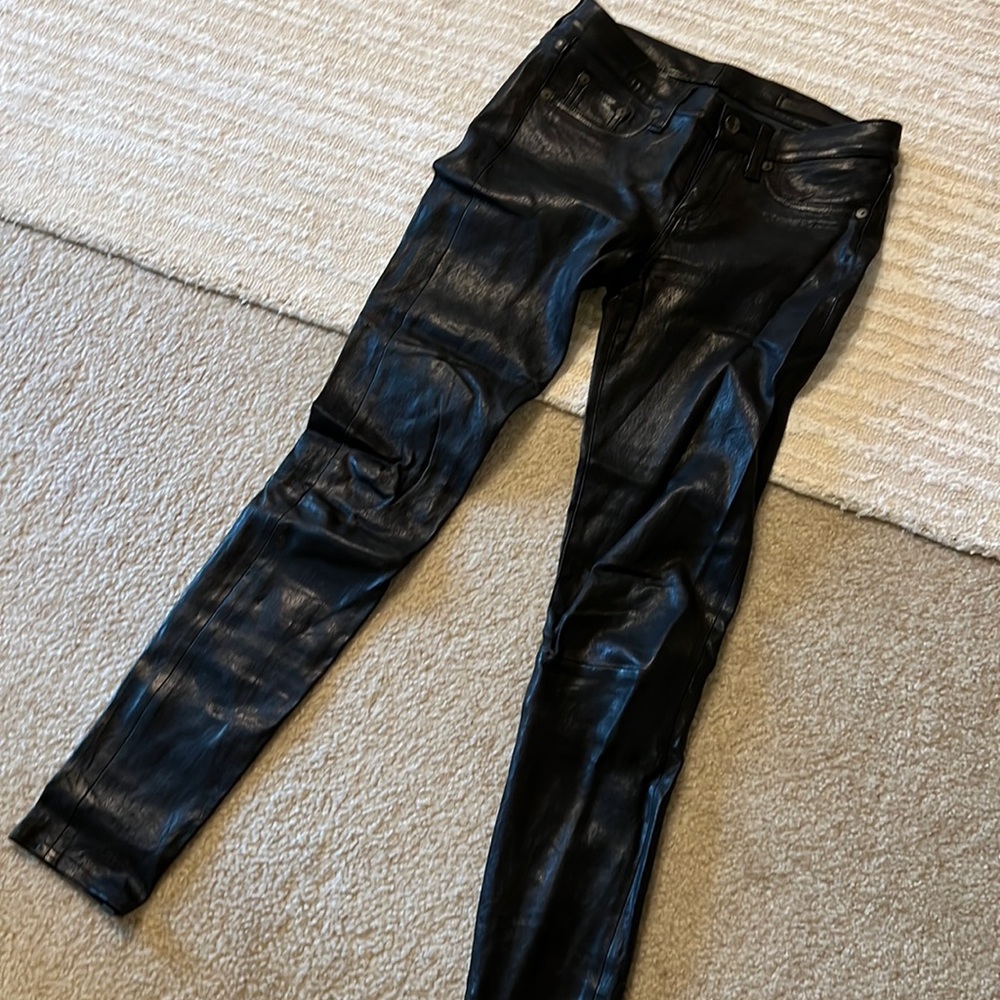 Rag and bone genuine leather jeans
